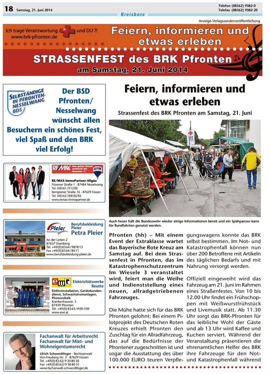 Strassenfest des BRK Pfronten