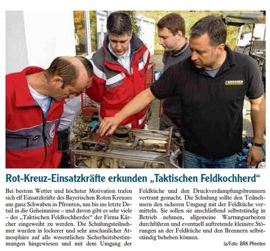 Ausbildung am taktischen Feldkochherd (TFK250)
